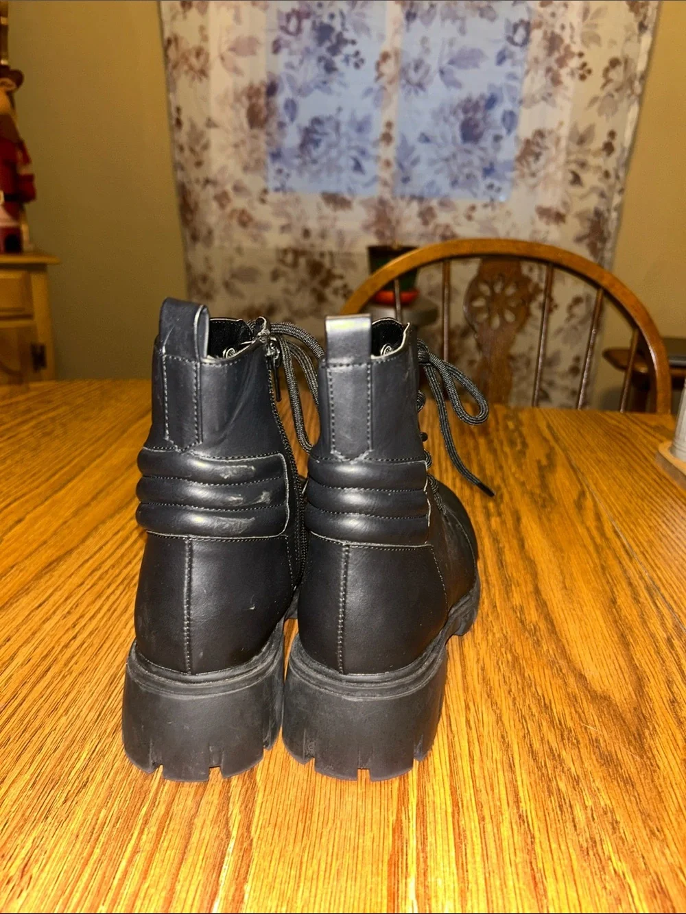 Buckle Black Lace-Up Kids Ankle Boots